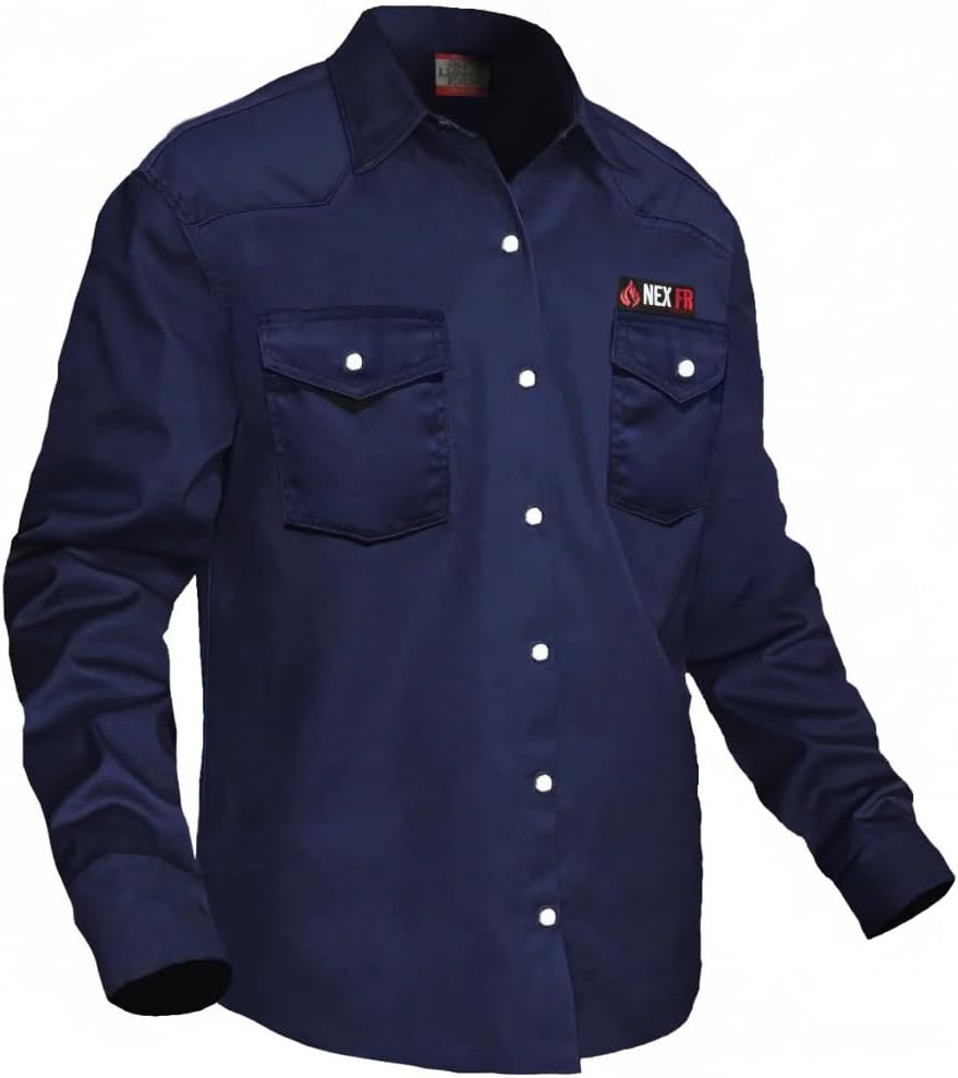 Næxon Pearl-Snap FR Work Shirt — Denim product photo