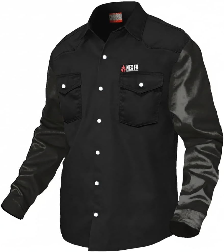 Næxon Pearl-Snap FR Work Shirt — Johny Cash Black product photo