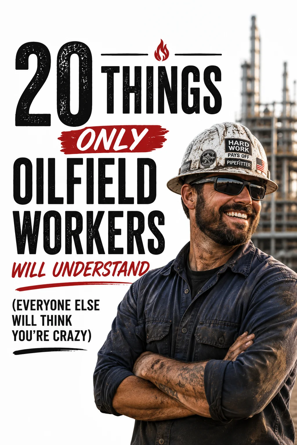 Oilfield worker at a refinery featured in 20 things only oilfield workers will understand